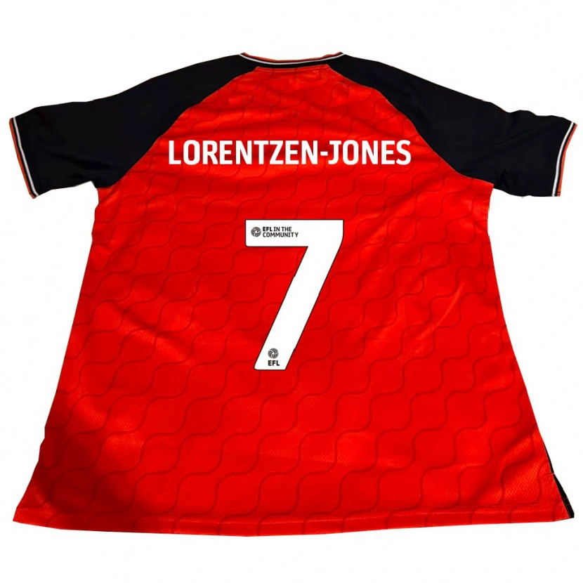 Danxen Enfant Maillot Jack Lorentzen-Jones #7 Orange Noir Blanc Tenues Domicile 2025/26 T-Shirt