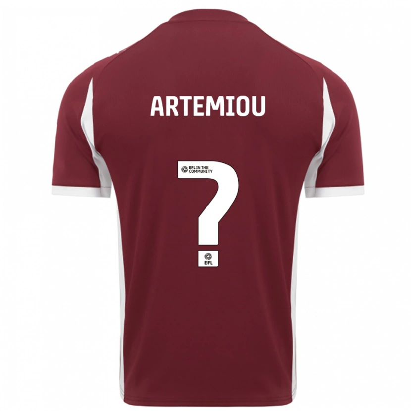 Danxen Enfant Maillot Beth Artemiou #0 Bordeaux Blanc Tenues Domicile 2025/26 T-Shirt
