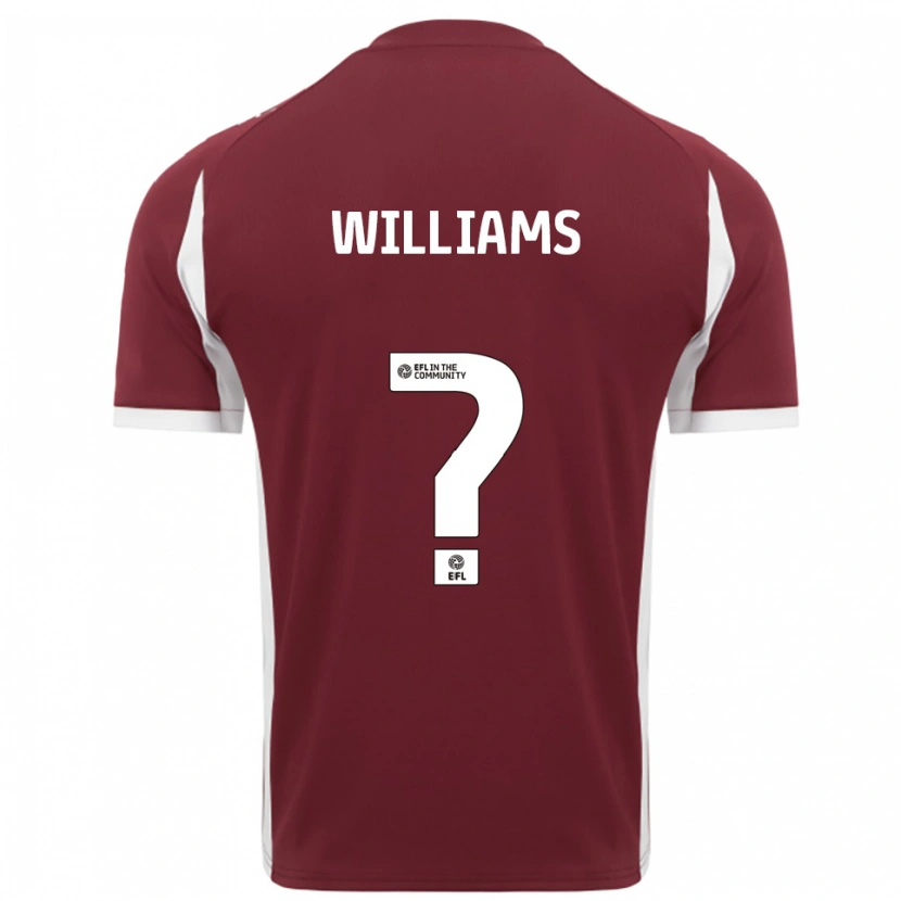 Danxen Enfant Maillot Gracie Williams #0 Bordeaux Blanc Tenues Domicile 2025/26 T-Shirt