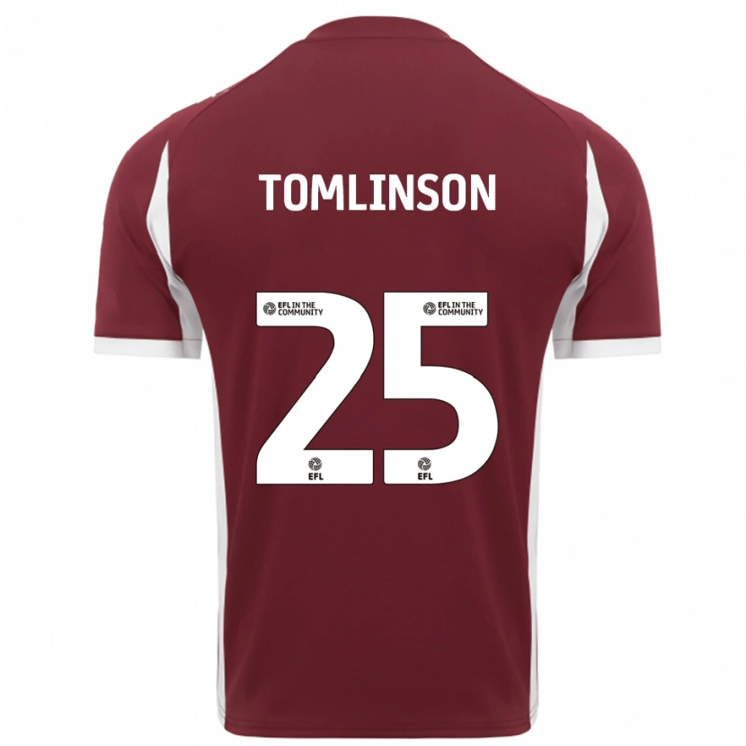 Danxen Enfant Maillot Josh Tomlinson #25 Bordeaux Blanc Tenues Domicile 2025/26 T-Shirt