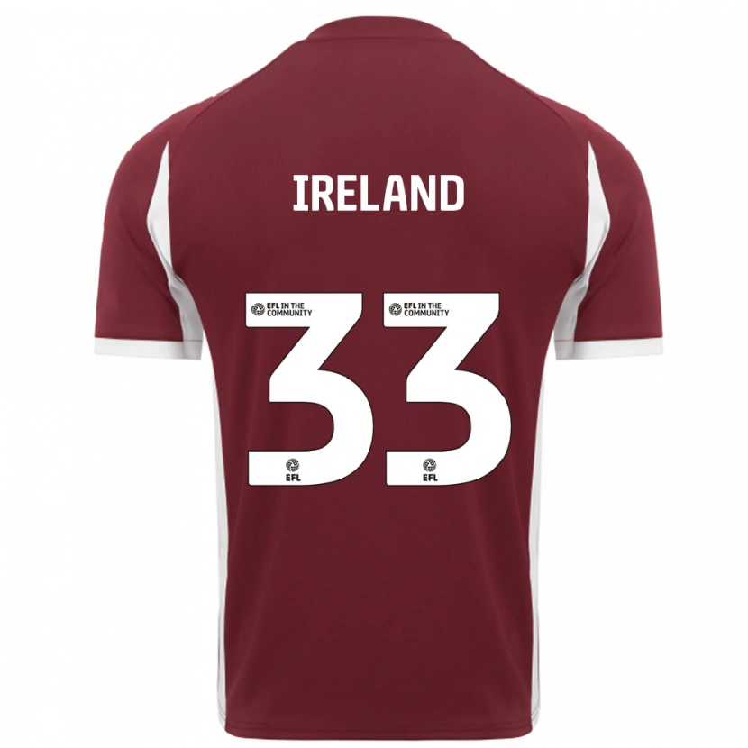 Danxen Enfant Maillot Matthew Ireland #33 Bordeaux Blanc Tenues Domicile 2025/26 T-Shirt