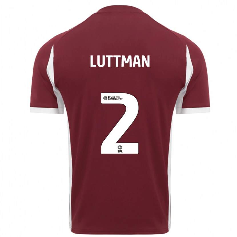 Danxen Enfant Maillot Bianca Luttman #2 Bordeaux Blanc Tenues Domicile 2025/26 T-Shirt