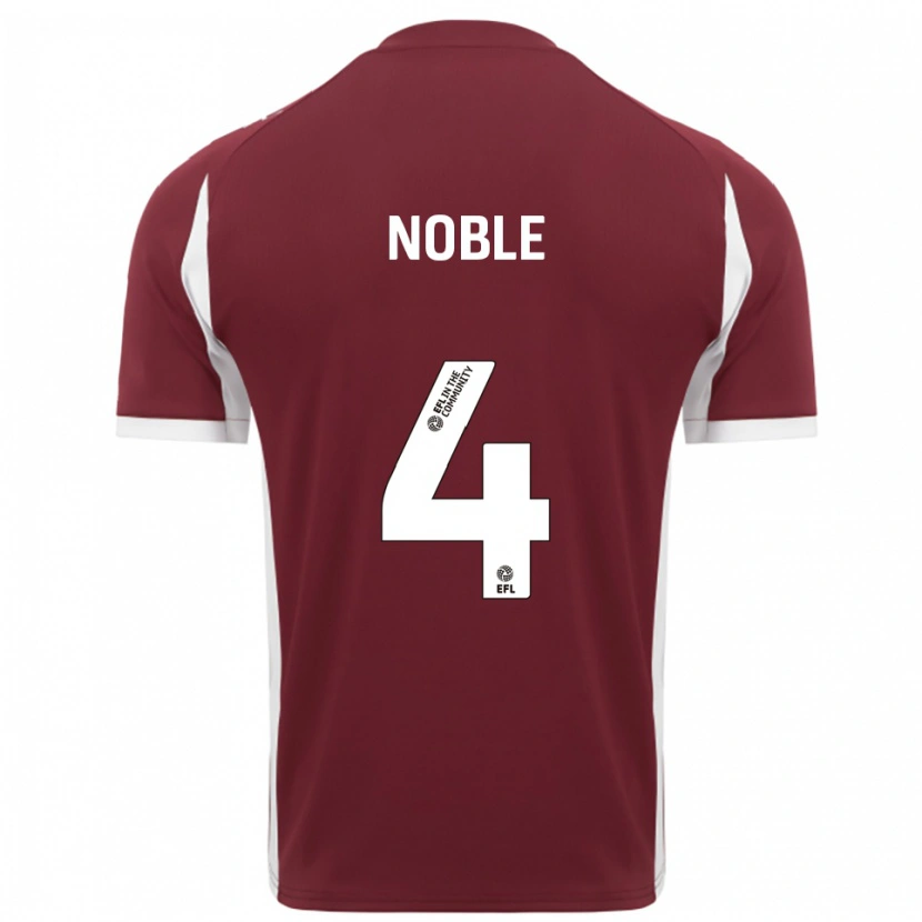Danxen Enfant Maillot Fay Noble #4 Bordeaux Blanc Tenues Domicile 2025/26 T-Shirt