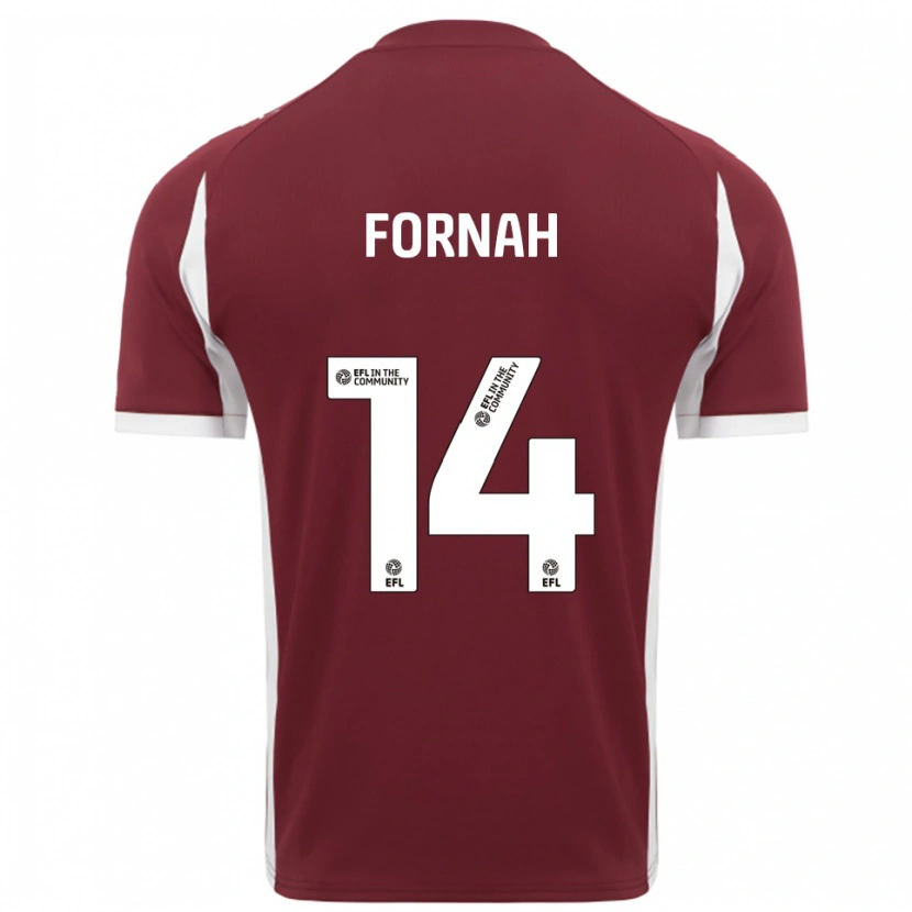 Danxen Enfant Maillot Tyrese Fornah #14 Bordeaux Blanc Tenues Domicile 2025/26 T-Shirt