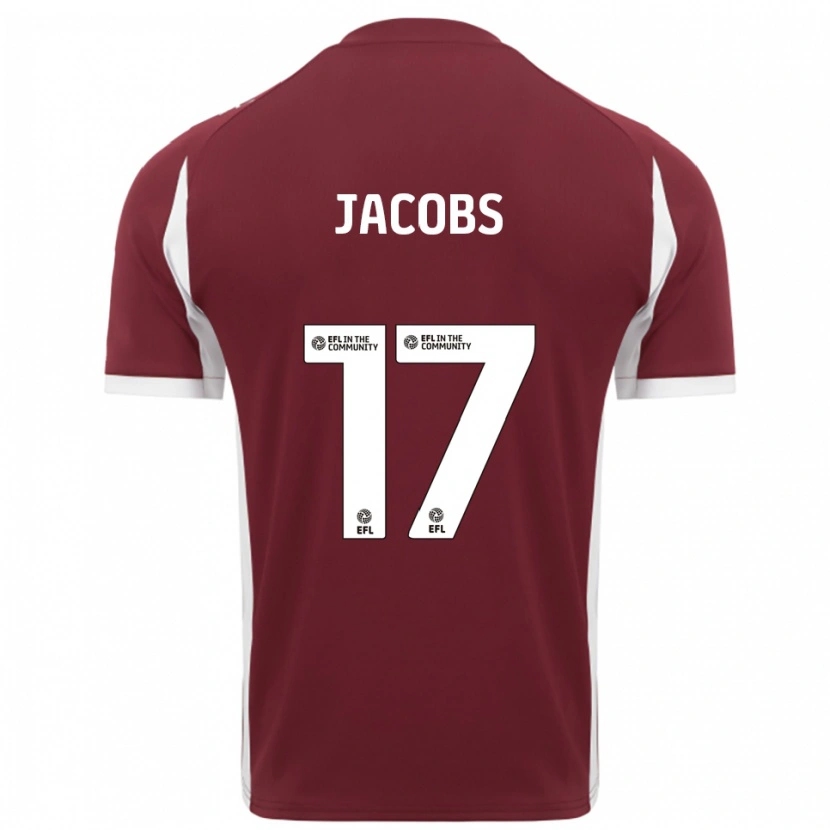Danxen Enfant Maillot Michael Jacobs #17 Bordeaux Blanc Tenues Domicile 2025/26 T-Shirt