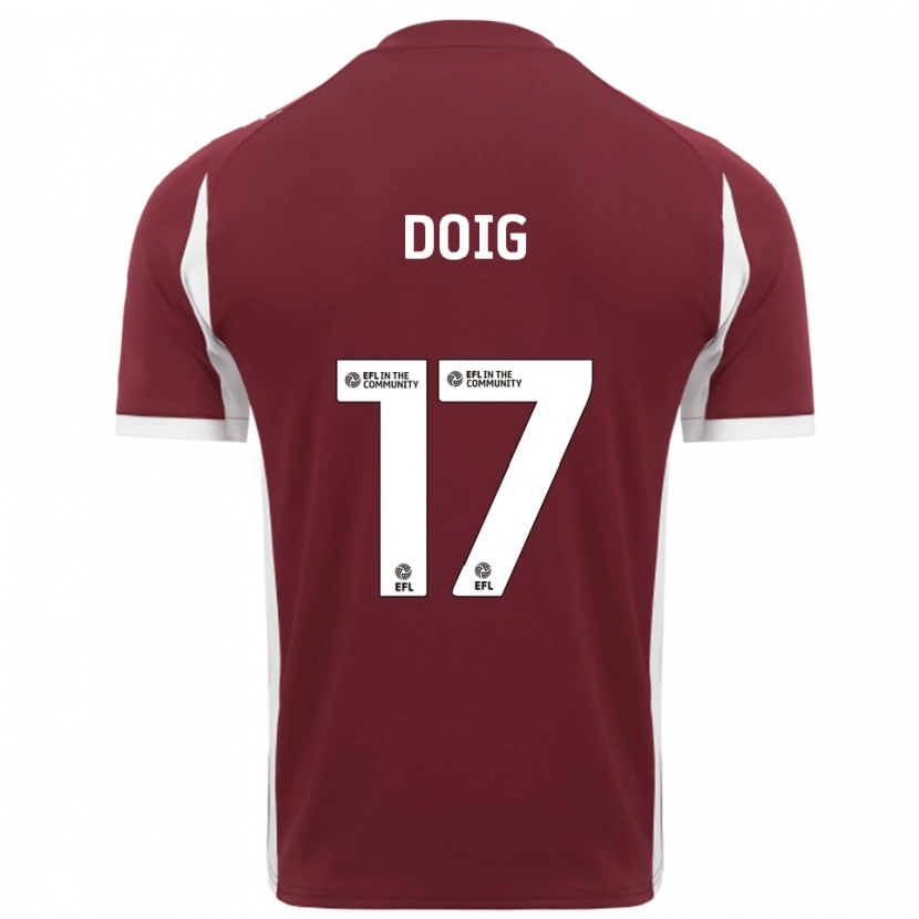 Danxen Enfant Maillot Keira Doig #17 Bordeaux Blanc Tenues Domicile 2025/26 T-Shirt