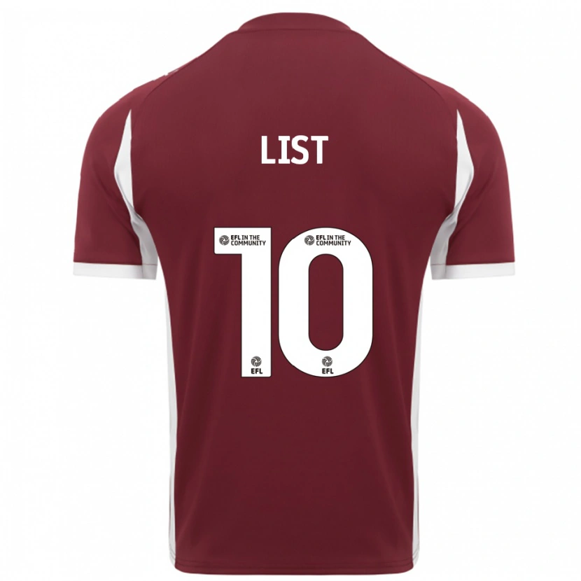 Danxen Enfant Maillot Elliott List #10 Bordeaux Blanc Tenues Domicile 2025/26 T-Shirt