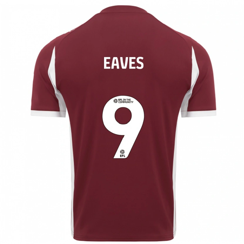 Danxen Enfant Maillot Tom Eaves #9 Bordeaux Blanc Tenues Domicile 2025/26 T-Shirt