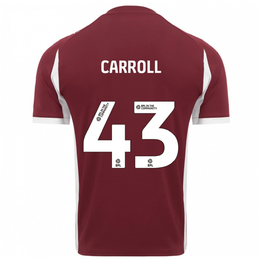 Danxen Enfant Maillot Charlie Carroll #43 Bordeaux Blanc Tenues Domicile 2025/26 T-Shirt
