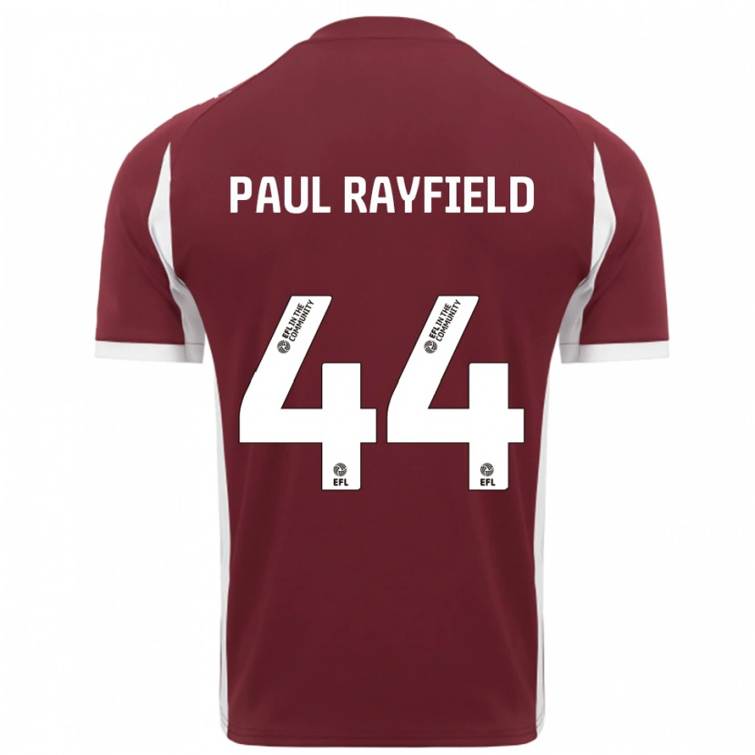 Danxen Enfant Maillot Josh Paul Rayfield #44 Bordeaux Blanc Tenues Domicile 2025/26 T-Shirt