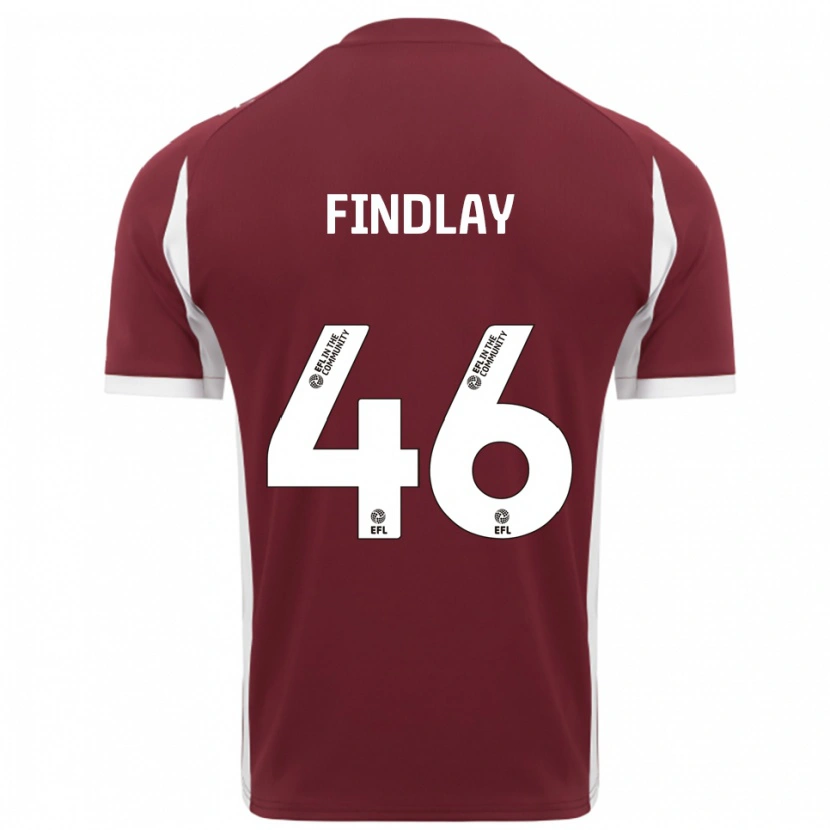 Danxen Enfant Maillot Freddie Findlay #46 Bordeaux Blanc Tenues Domicile 2025/26 T-Shirt