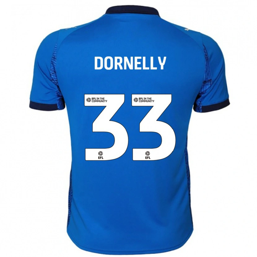 Danxen Enfant Maillot James Dornelly #33 Bleu Blanc Tenues Domicile 2025/26 T-Shirt