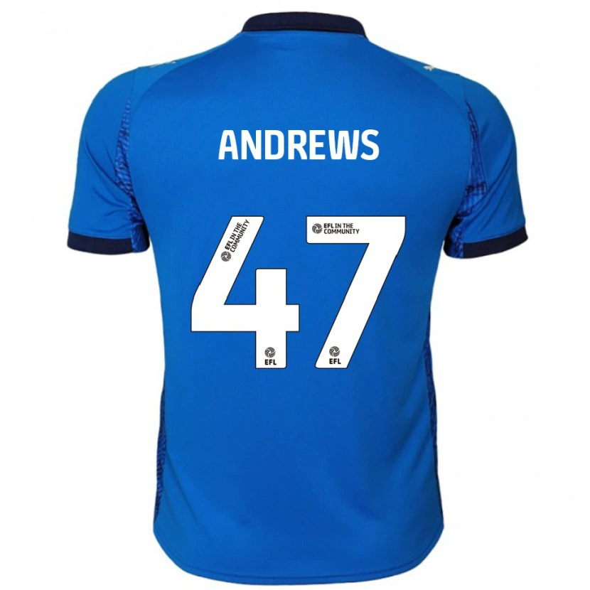 Danxen Enfant Maillot Joe Andrews #47 Bleu Blanc Tenues Domicile 2025/26 T-Shirt