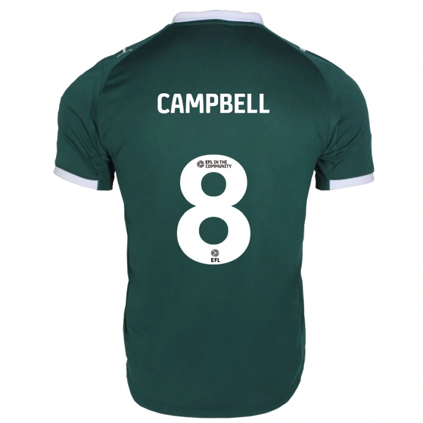 Danxen Enfant Maillot Sebastian Campbell #8 Vert Blanc Tenues Domicile 2025/26 T-Shirt