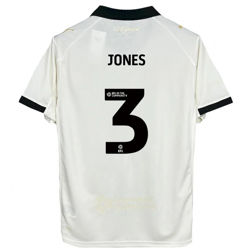 Danxen Enfant Maillot Dan Jones #3 Blanc Cassé Noir Tenues Domicile 2025/26 T-Shirt