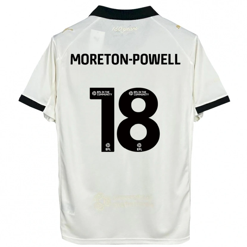 Danxen Enfant Maillot Erin Moreton-Powell #18 Blanc Cassé Noir Tenues Domicile 2025/26 T-Shirt