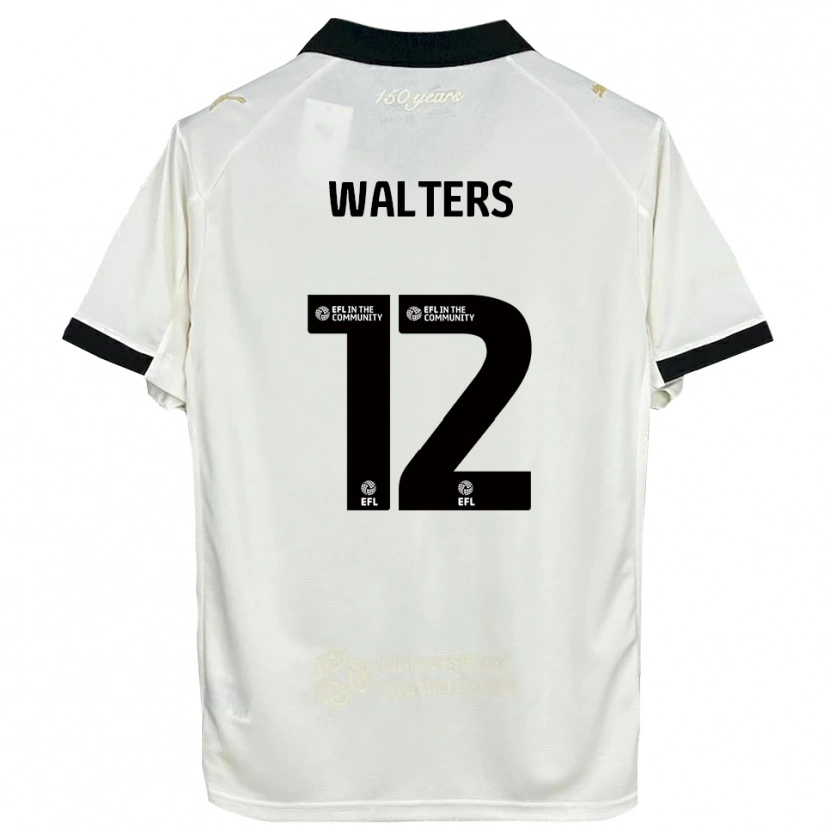Danxen Enfant Maillot Rhys Walters #12 Blanc Cassé Noir Tenues Domicile 2025/26 T-Shirt