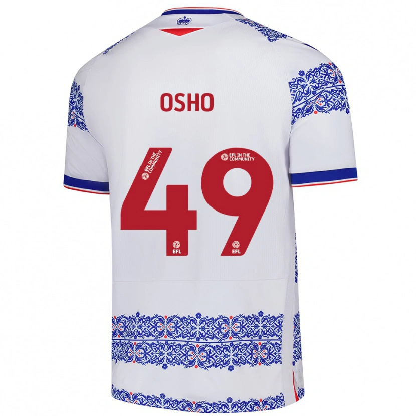 Danxen Enfant Maillot Emmanuel Osho #49 Blanc Bleu Tenues Domicile 2025/26 T-Shirt