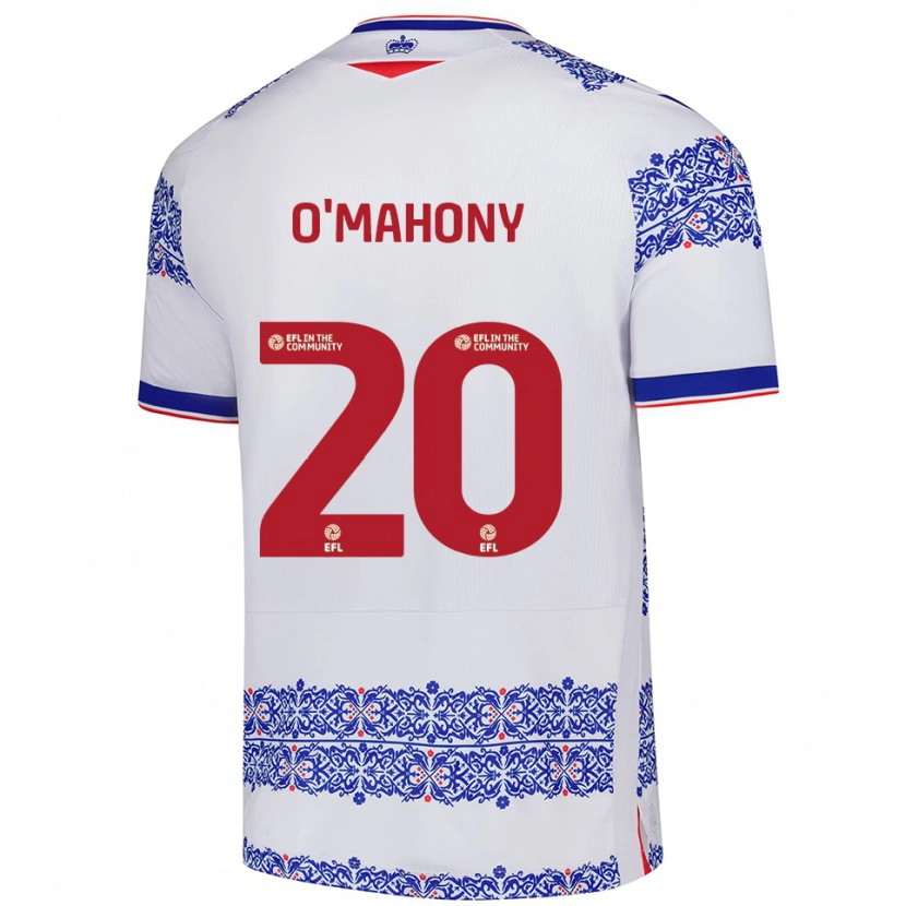 Danxen Enfant Maillot Mark O'mahony #20 Blanc Bleu Tenues Domicile 2025/26 T-Shirt