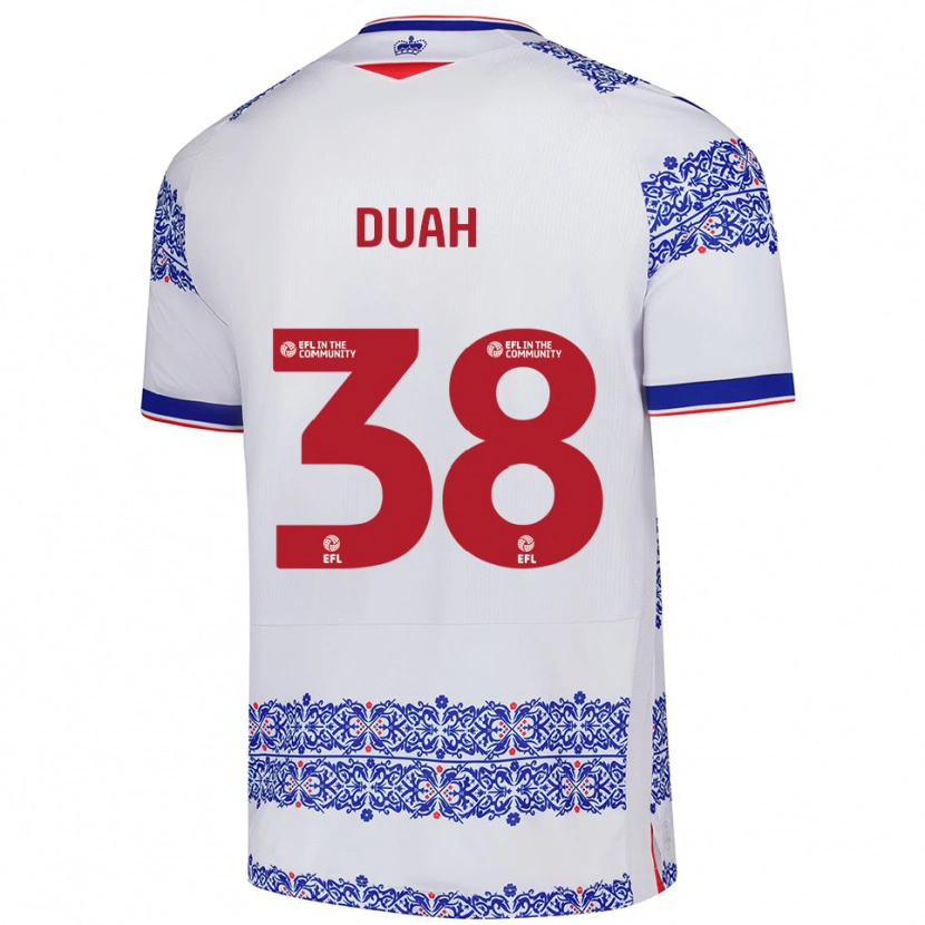 Danxen Enfant Maillot Philip Duah #38 Blanc Bleu Tenues Domicile 2025/26 T-Shirt