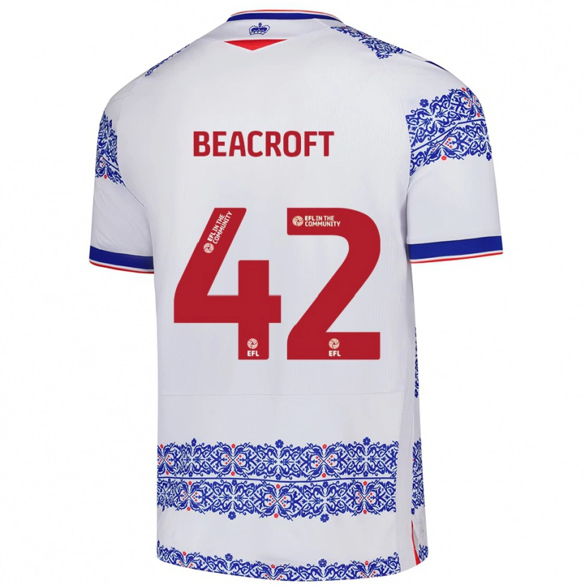 Danxen Enfant Maillot Boyd Beacroft #42 Blanc Bleu Tenues Domicile 2025/26 T-Shirt