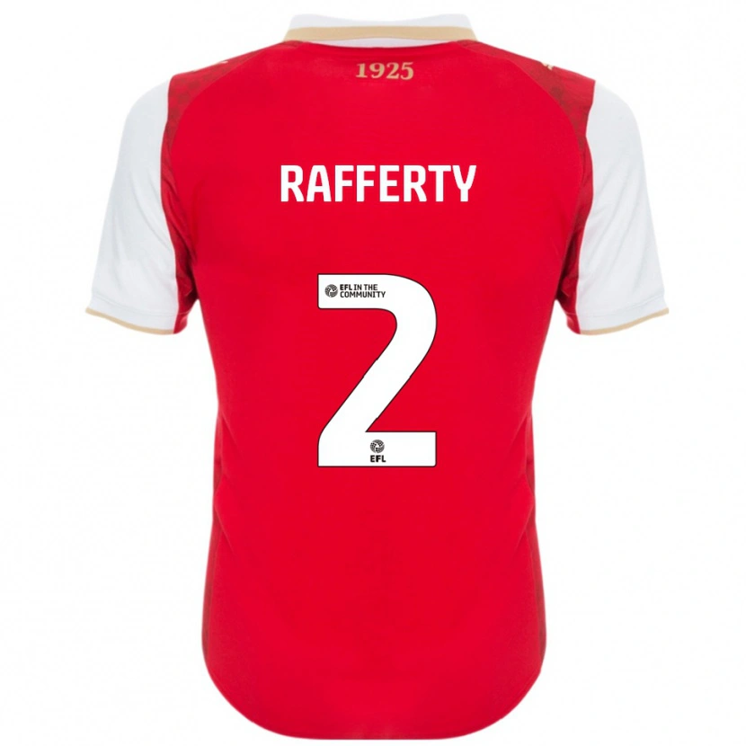 Danxen Enfant Maillot Joe Rafferty #2 Rouge Blanc Tenues Domicile 2025/26 T-Shirt