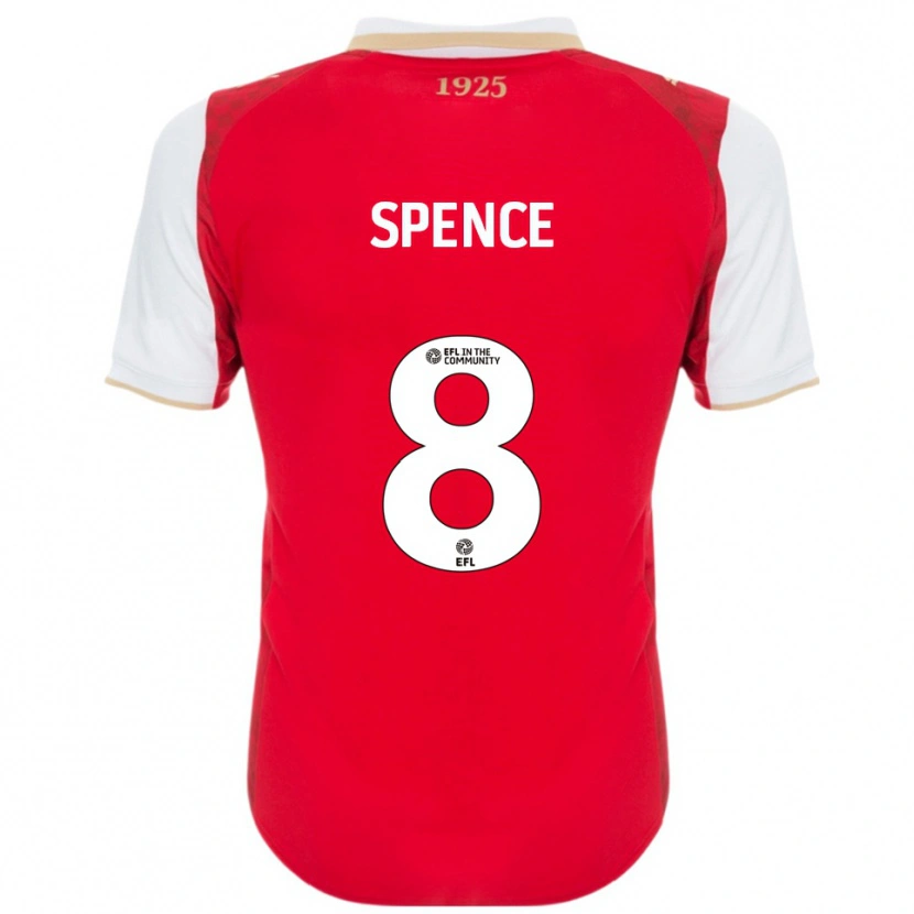 Danxen Enfant Maillot Kian Spence #8 Rouge Blanc Tenues Domicile 2025/26 T-Shirt