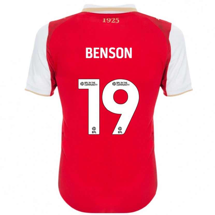 Danxen Enfant Maillot Josh Benson #19 Rouge Blanc Tenues Domicile 2025/26 T-Shirt