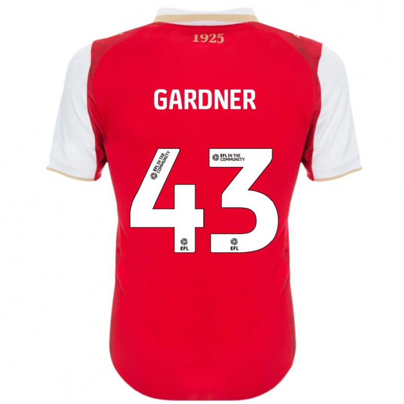 Danxen Enfant Maillot Dean Gardner #43 Rouge Blanc Tenues Domicile 2025/26 T-Shirt