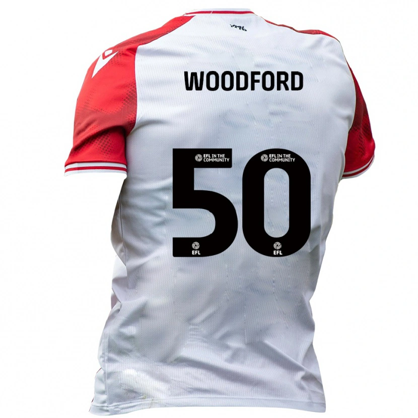 Danxen Enfant Maillot Max Woodford #50 Blanc Rouge Tenues Domicile 2025/26 T-Shirt