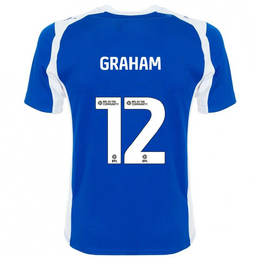 Danxen Enfant Maillot Leo Graham #12 Bleu Blanc Tenues Domicile 2025/26 T-Shirt