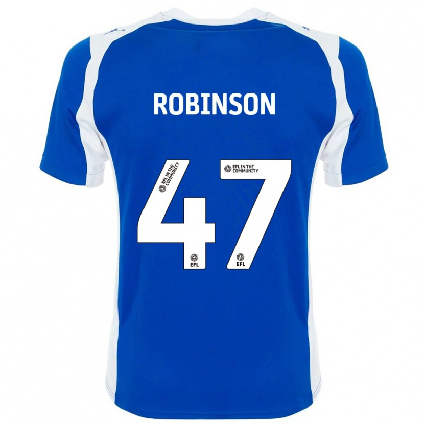 Danxen Enfant Maillot Josh Robinson #47 Bleu Blanc Tenues Domicile 2025/26 T-Shirt