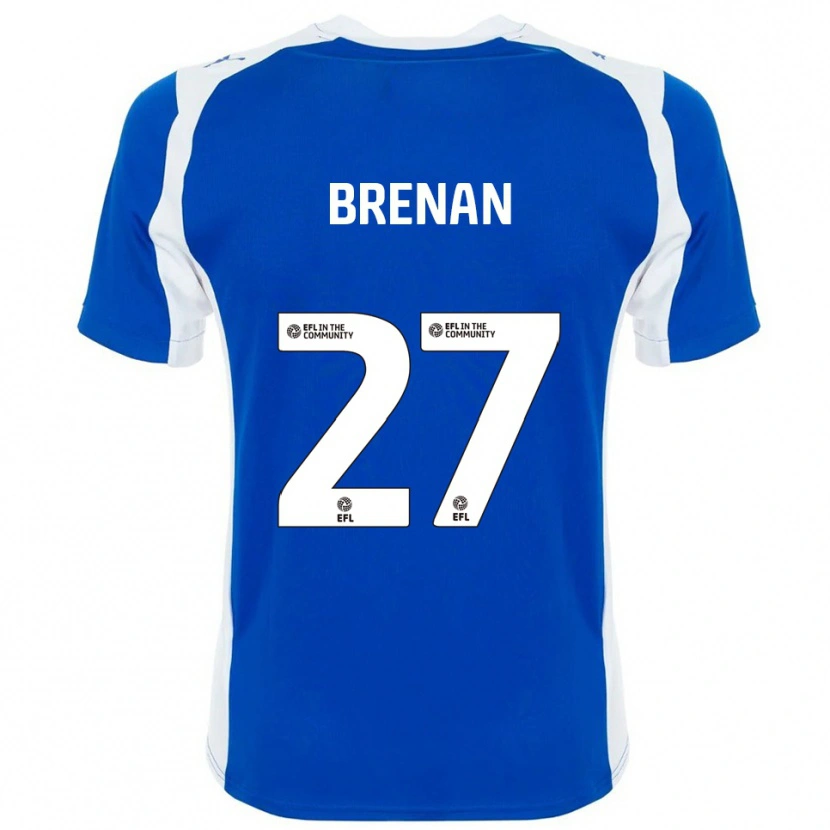 Danxen Enfant Maillot Tobias Brenan #27 Bleu Blanc Tenues Domicile 2025/26 T-Shirt