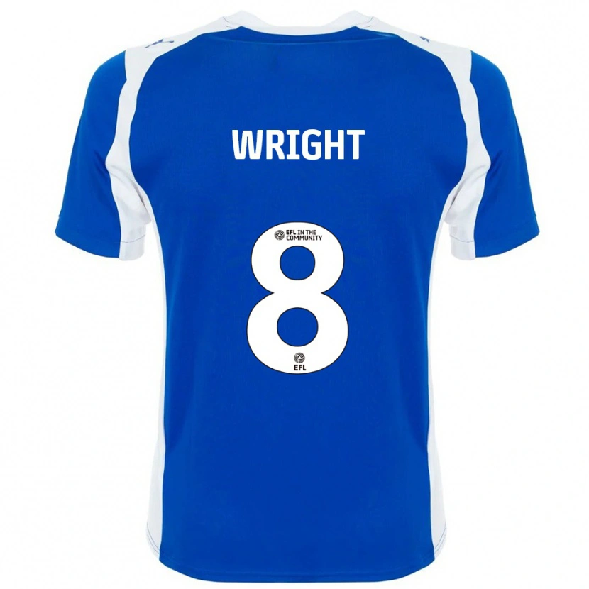 Danxen Enfant Maillot Callum Wright #8 Bleu Blanc Tenues Domicile 2025/26 T-Shirt