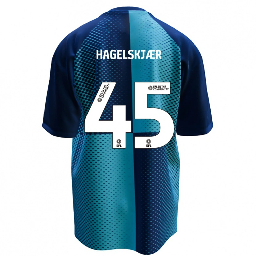 Danxen Enfant Maillot Anders Hagelskjær #45 Bleu Bleu Ciel Tenues Domicile 2025/26 T-Shirt