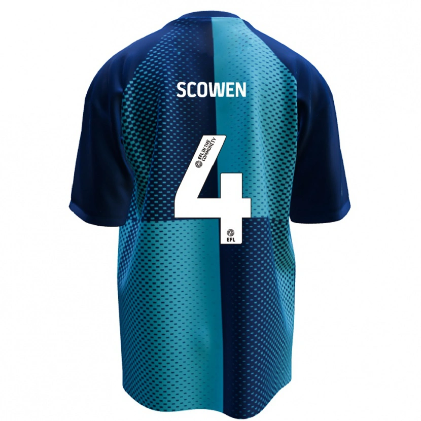 Danxen Enfant Maillot Josh Scowen #4 Bleu Bleu Ciel Tenues Domicile 2025/26 T-Shirt