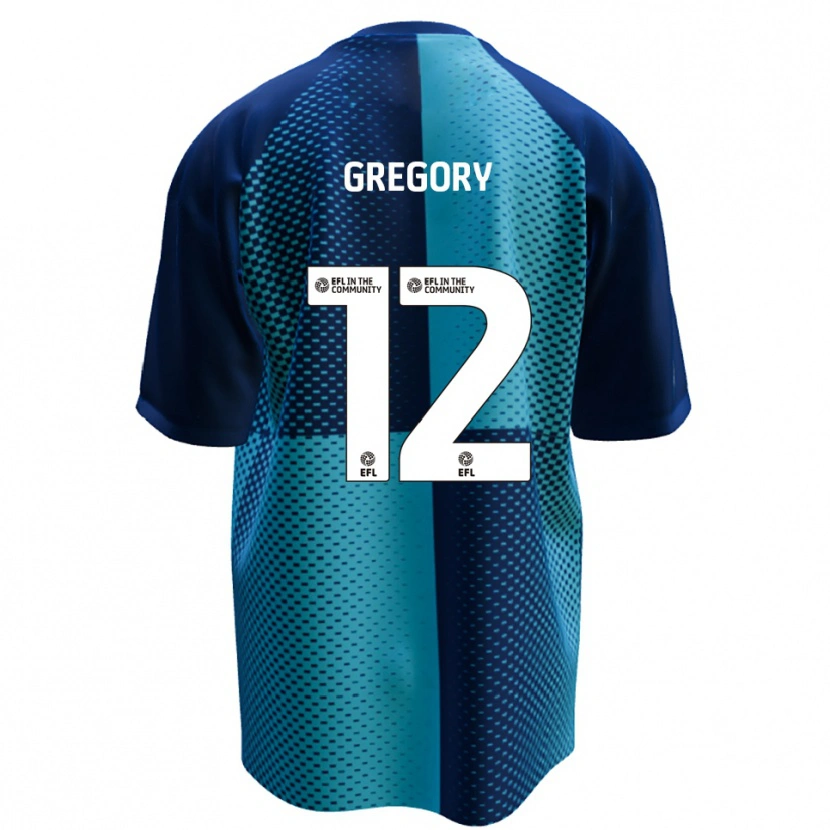 Danxen Enfant Maillot Arthur Gregory #12 Bleu Bleu Ciel Tenues Domicile 2025/26 T-Shirt