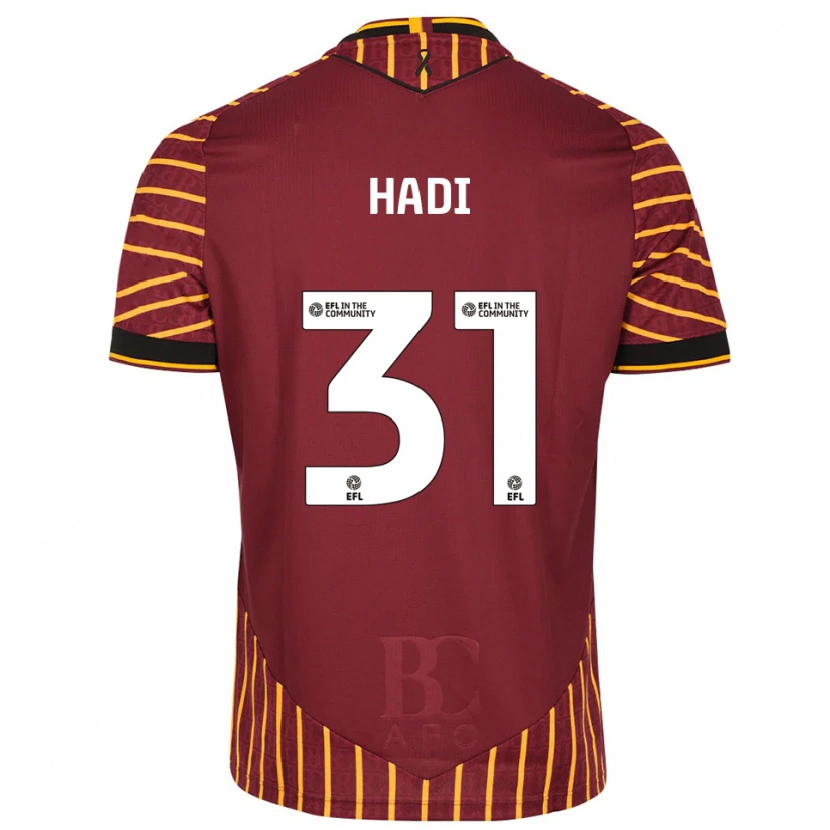 Danxen Enfant Maillot Zac Hadi #31 Orange Bordeaux Tenues Domicile 2025/26 T-Shirt
