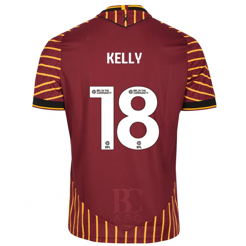 Danxen Enfant Maillot Ciaran Kelly #18 Orange Bordeaux Tenues Domicile 2025/26 T-Shirt