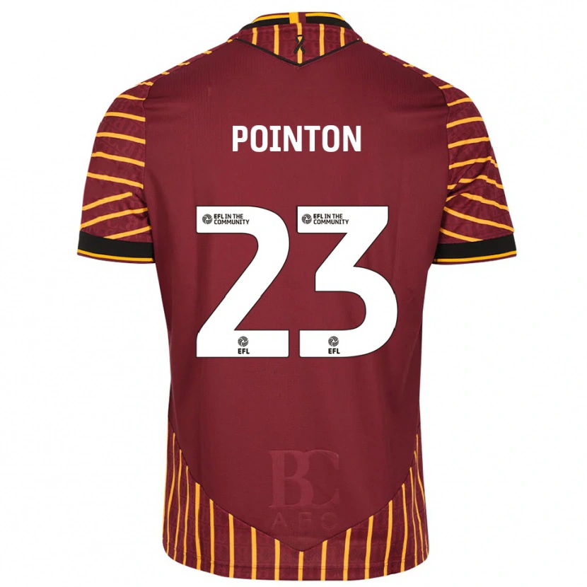 Danxen Enfant Maillot Bobby Pointon #23 Orange Bordeaux Tenues Domicile 2025/26 T-Shirt