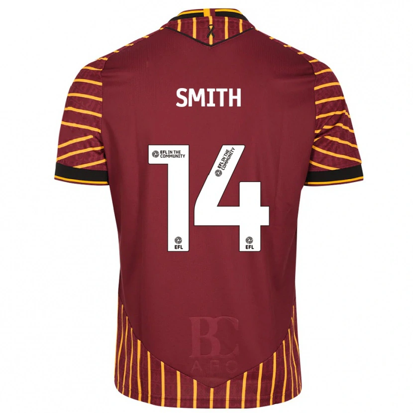 Danxen Enfant Maillot Tyler Smith #14 Orange Bordeaux Tenues Domicile 2025/26 T-Shirt