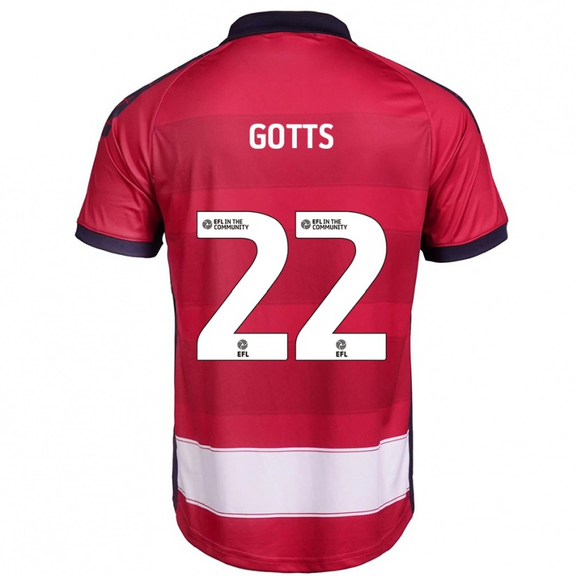 Danxen Enfant Maillot Robbie Gotts #22 Rouge Blanc Tenues Domicile 2025/26 T-Shirt