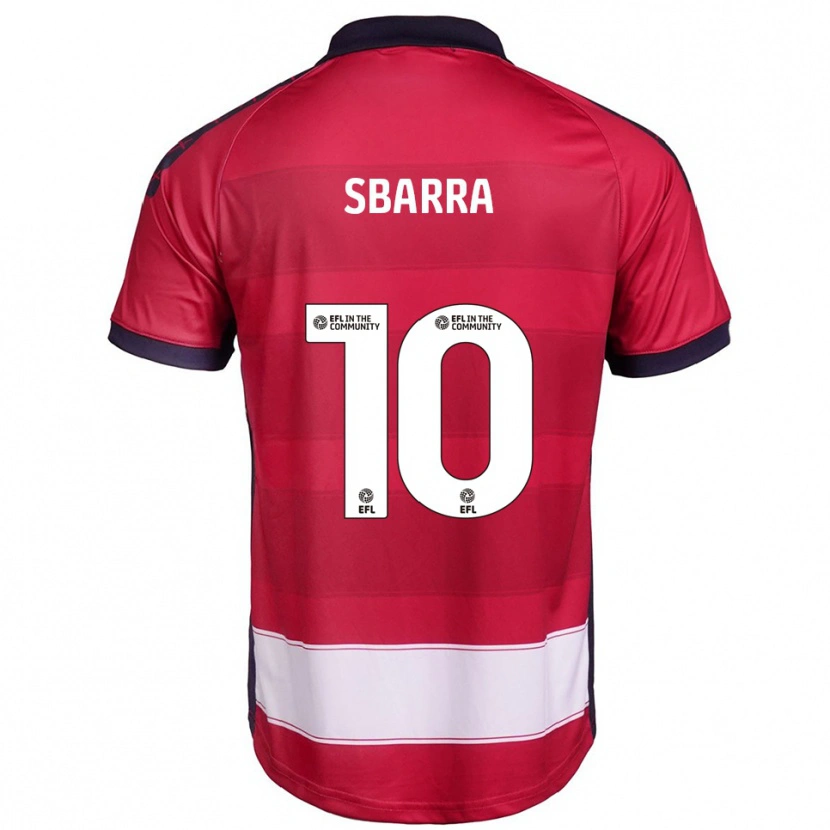 Danxen Enfant Maillot Joe Sbarra #10 Rouge Blanc Tenues Domicile 2025/26 T-Shirt