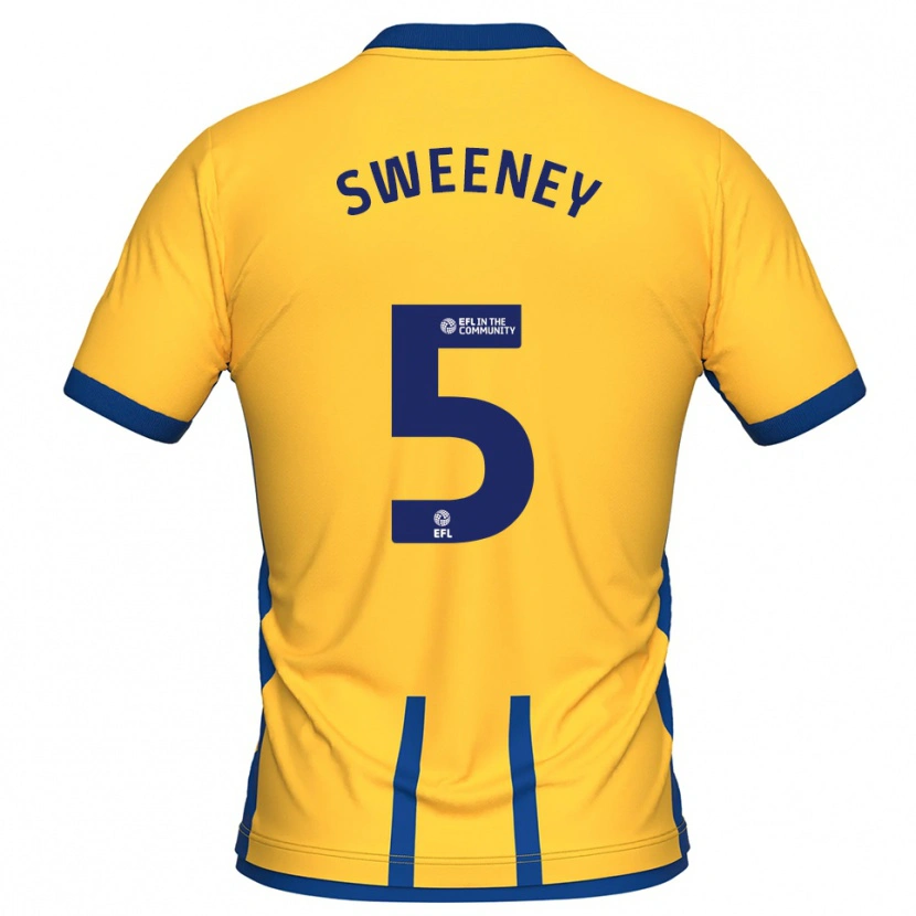 Danxen Enfant Maillot Ryan Sweeney #5 Jaune Bleu Tenues Domicile 2025/26 T-Shirt