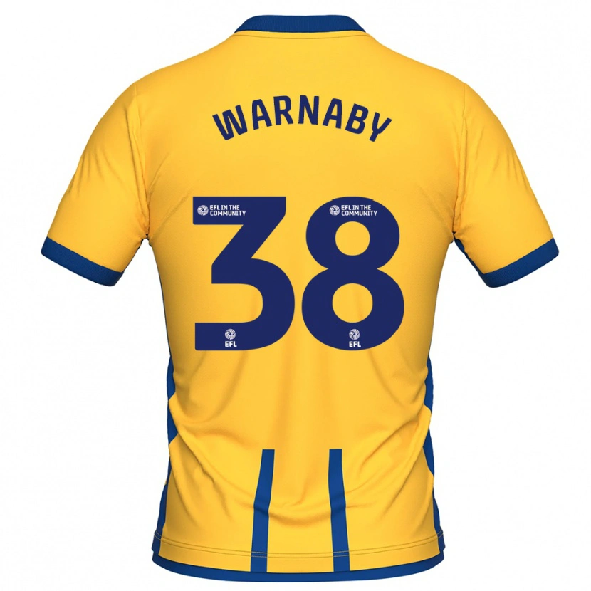 Danxen Enfant Maillot Lewis Warnaby #38 Jaune Bleu Tenues Domicile 2025/26 T-Shirt