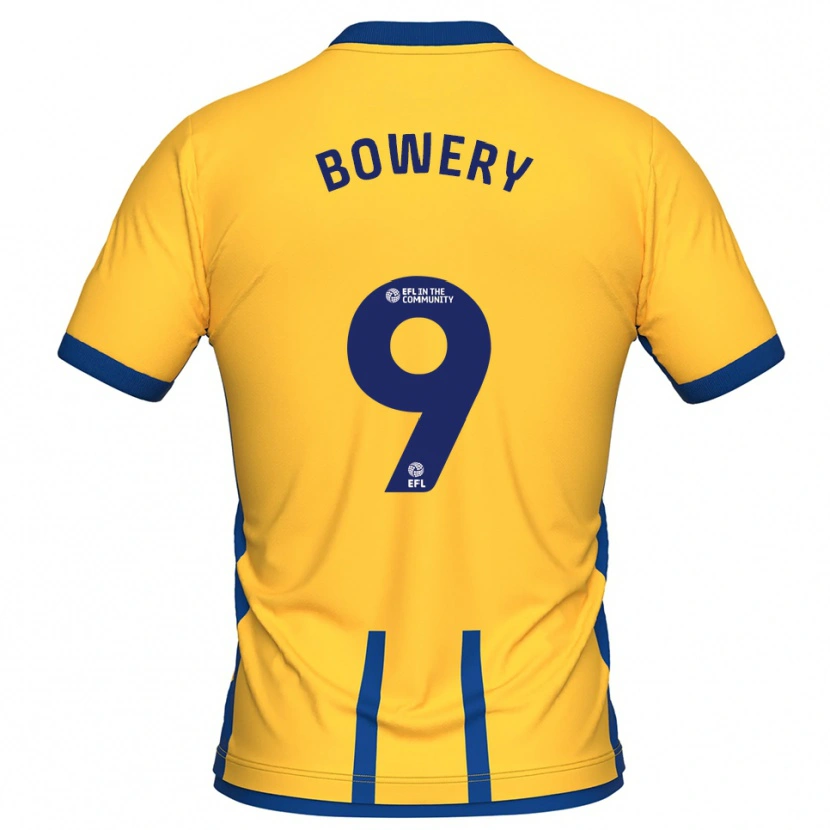 Danxen Enfant Maillot Jordan Bowery #9 Jaune Bleu Tenues Domicile 2025/26 T-Shirt