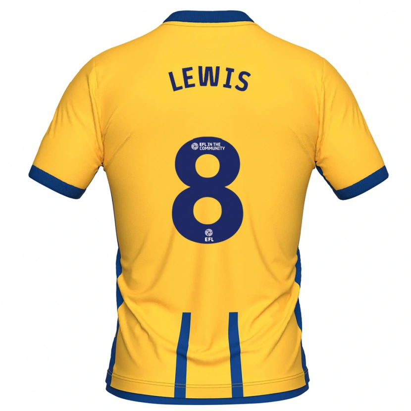 Danxen Enfant Maillot Aaron Lewis #8 Jaune Bleu Tenues Domicile 2025/26 T-Shirt