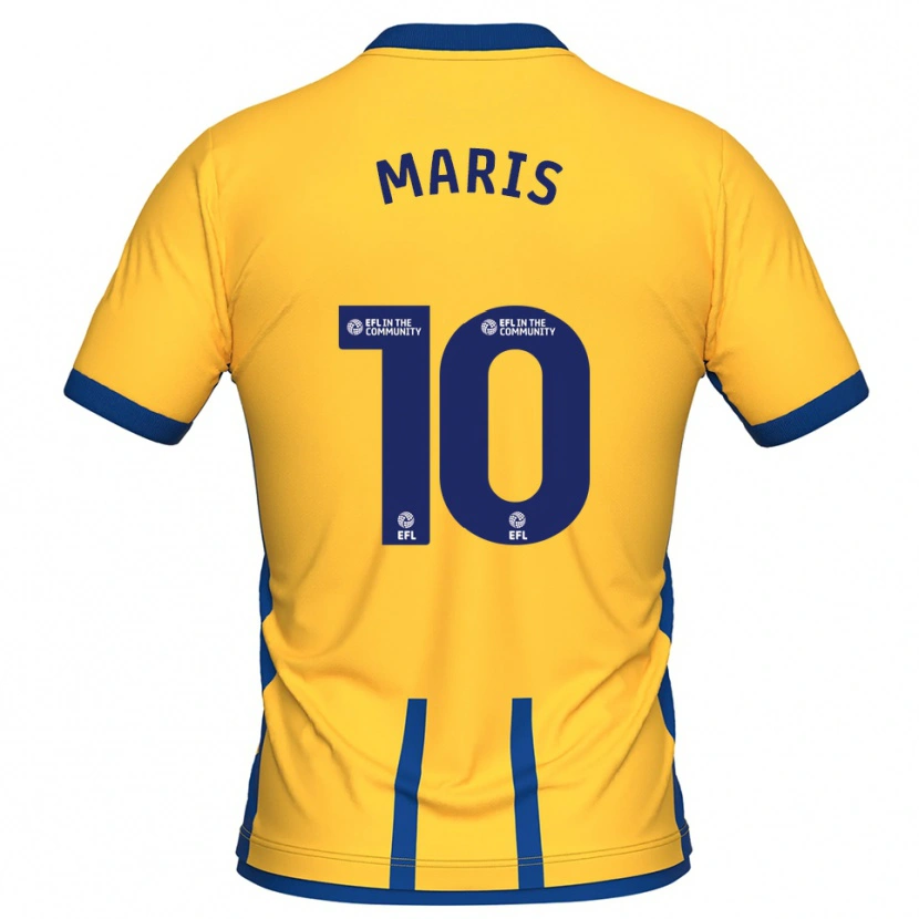 Danxen Enfant Maillot George Maris #10 Jaune Bleu Tenues Domicile 2025/26 T-Shirt