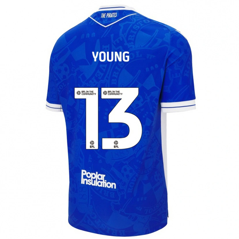 Danxen Enfant Maillot Brad Young #13 Bleu Blanc Tenues Domicile 2025/26 T-Shirt