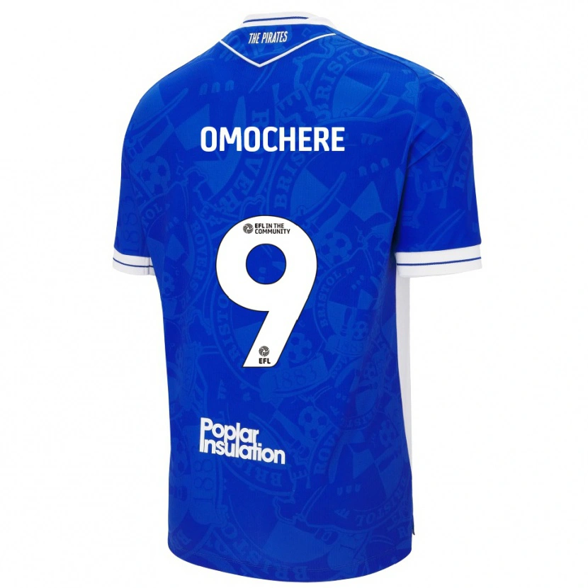 Danxen Enfant Maillot Promise Omochere #9 Bleu Blanc Tenues Domicile 2025/26 T-Shirt